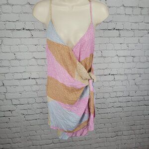 NWT O'Neill Multicolor Lightweight Adjustable Strappy Wrap Tie Dress Size XS